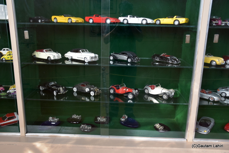 The top floor displayed Chevrolet Corvette models from various years. Below that, Cadillac and Delahaye models were showcased, with Jaguars on the first floor occupied the spaces at Naulakha Palace by gautam lahiri