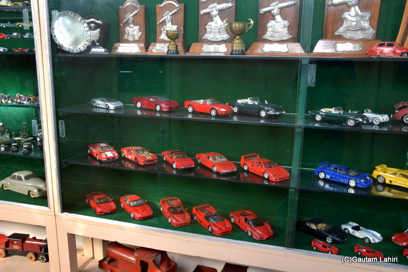 Oh! what cars - From left to right, top floor had the classic Jaguars, second deck has Ferraris'. A car lover's absolute delight at Naulakha Palace by gautam lahiri