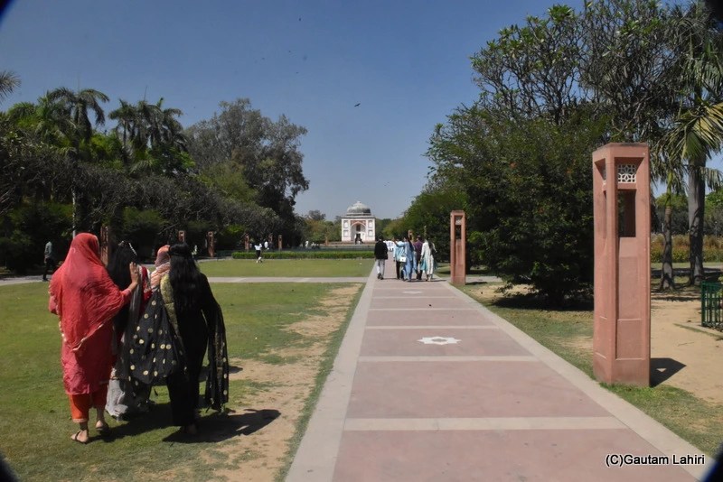 The sandstone path to Sunder Burj at Sunder Nursery by gautam lahiri