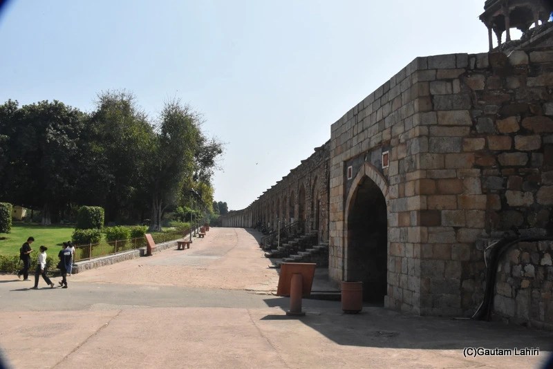 The fortified segmented rooms on either side of the Purana Qila fort new Delhi by gautam lahiri