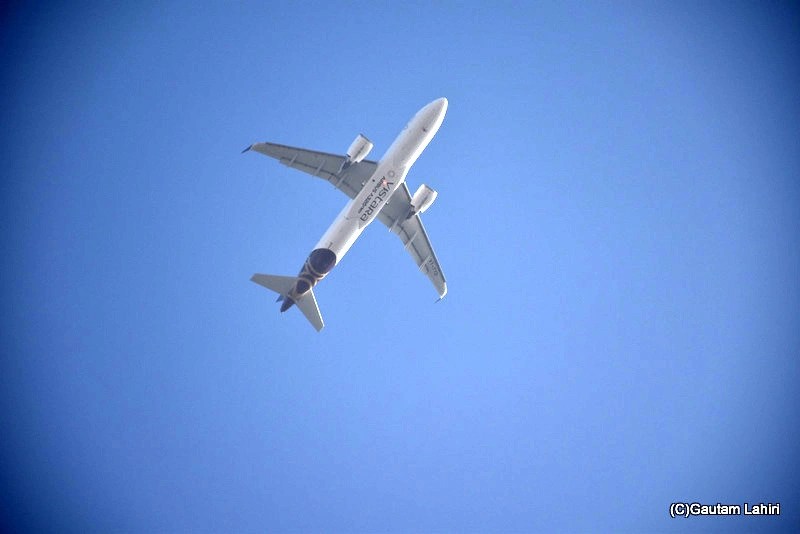 Aircraft flying overhead on the Adilabad fort by gautam lahiri