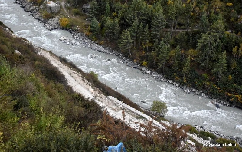 Rugged terrain of Rakchham to Chutkul in Himachal Pradesh by gautam lahiri