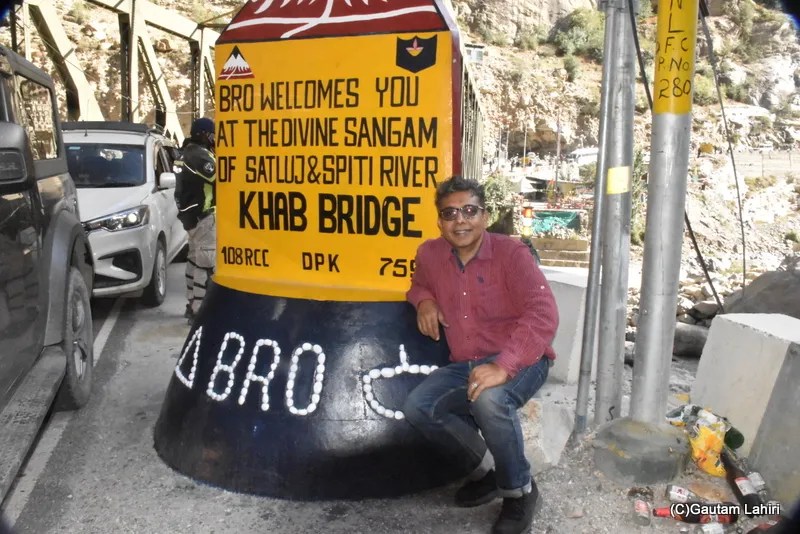 The Bridge Board at Khab Bridge in Himachal Pradesh by gautam lahiri